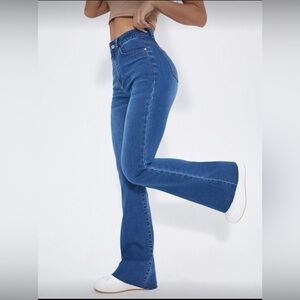 SHEIN Deep Blue Flare Jeans